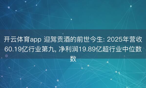 开云体育app 迎驾贡酒的前世今生: 2025年营收60.19亿行业第九， 净利润19.89亿超行业中位数